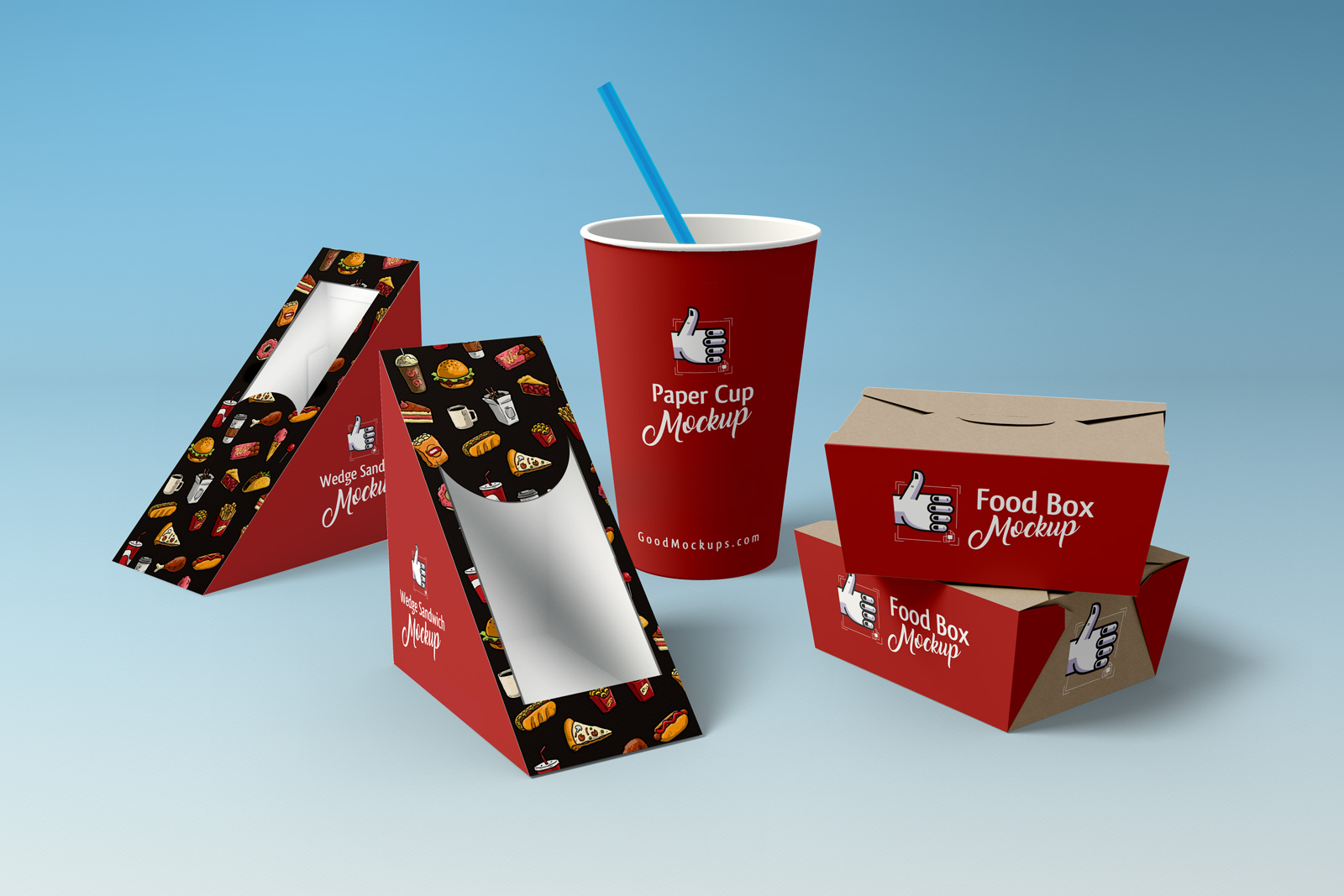 Red fast food packaging